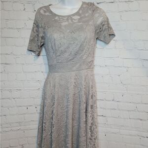 Women's Floral Lace Short Sleeve Dress XS